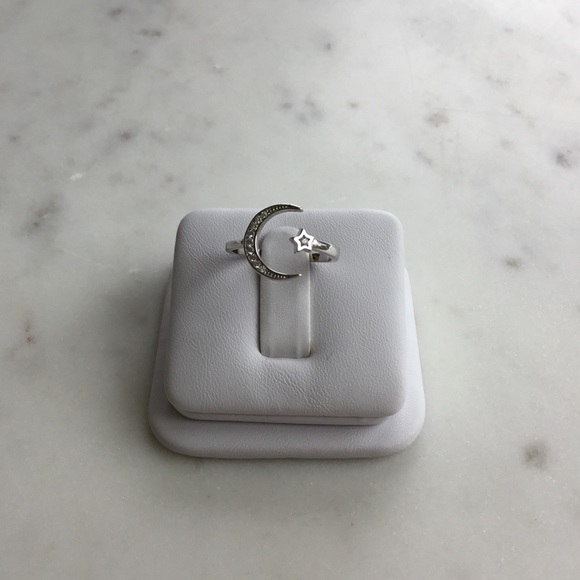 Sterling Silver CZ Ring - Moon and Star - Picture 10 of 14